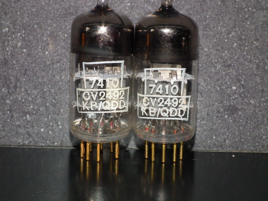 Platinum Matched Pair CV2492 Mullard Mitcham E88CC ECC88 Gold Pins tested NOS