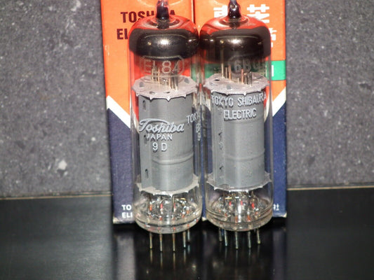 EL84 6BQ5 Toshiba Japan - NOS NIB - platinum matched pair