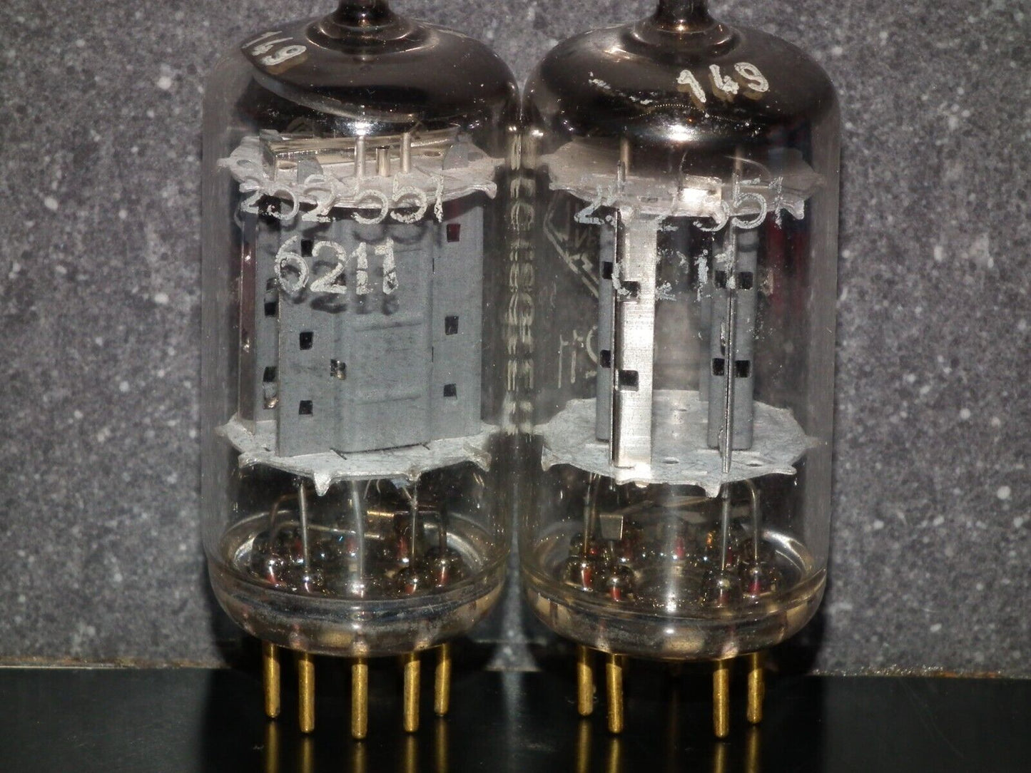 Platinum Matched Pair 6211 Telefunken ~ECC82 Tested 80% DB Gold Pins ULM codes