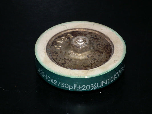 LCC France 50pF 10KV doorknob capacitor for professional broadcast Used Tested
