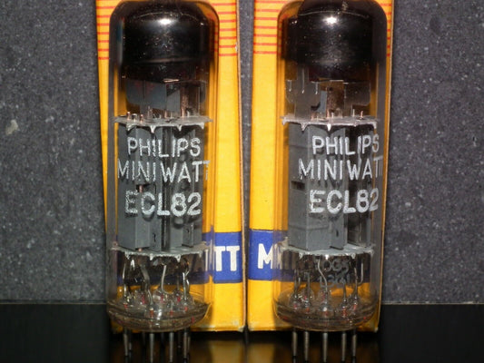 ECL82 Philips Matched Pair NOS NIB Dual Stage Getter Made in Mazda Brussels 60s