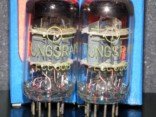 ECC808 Tungsram Hungary NOS NIB Platinum Matched pair Made in 1973 The same code