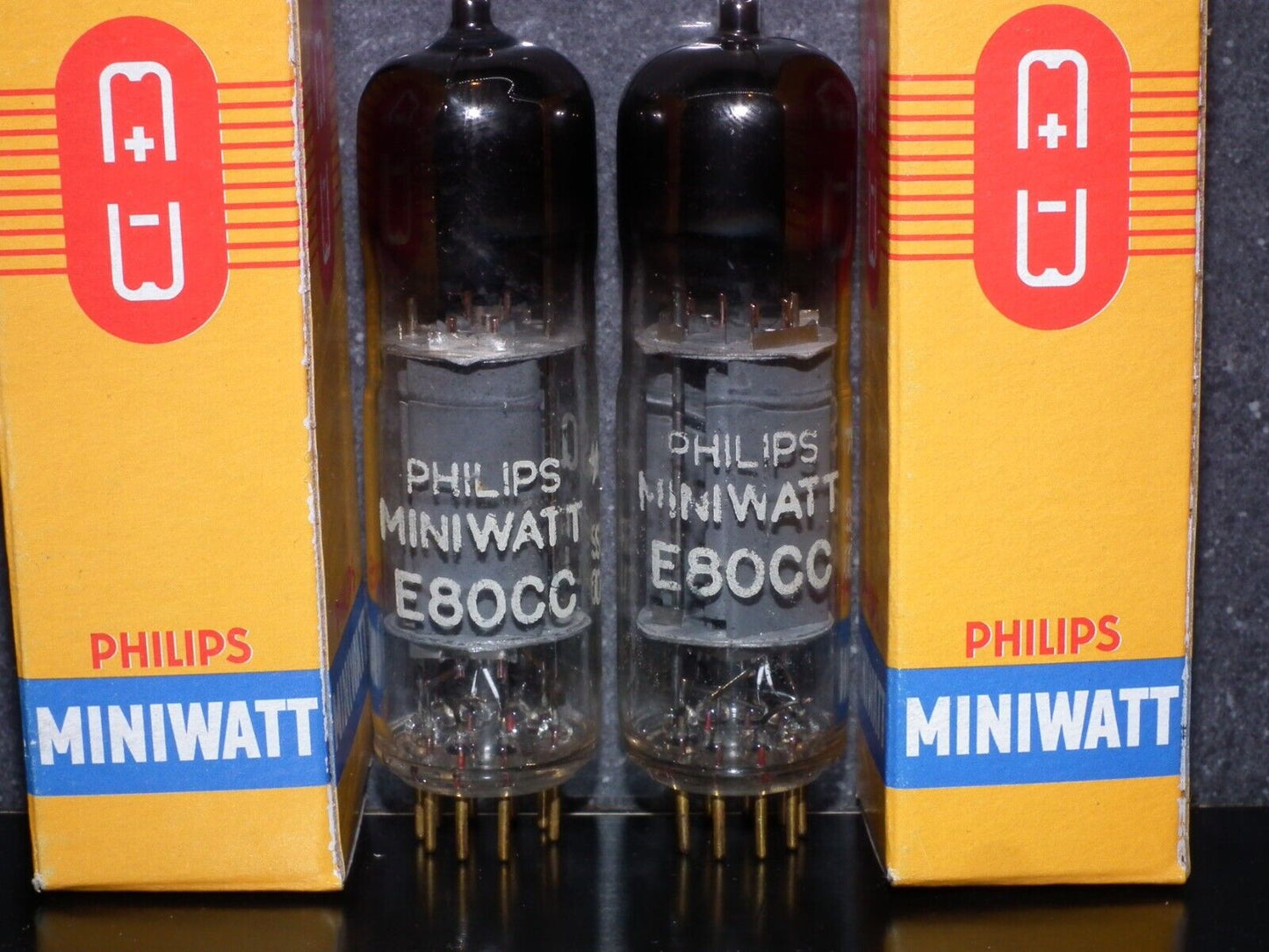 Philips E80CC 6085 Matched pair (Rare FOIL D Getter, PINCHED WAIST!) Tested NOS