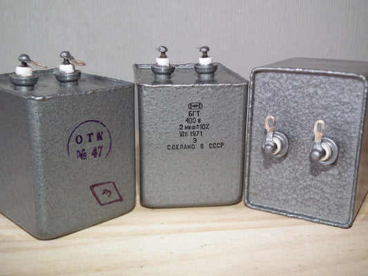 NOS PIO Capacitor 2mfd 400V 2u Paper in Oil BGT Soviet made in 70s