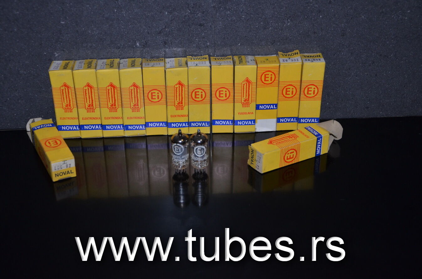 Matched Pair ECC82 12AU7 EI Yugoslavia Telefunken Long Smooth Plates 17mm NIB