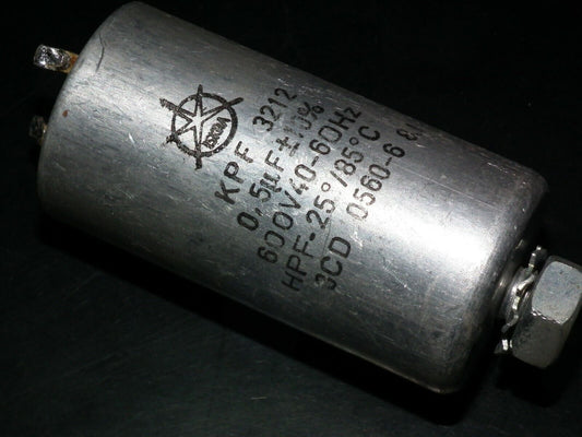One vintage Iskra capacitor 0.5u 600V 500nF KPF 3212 Made in Yugoslavia in 60s