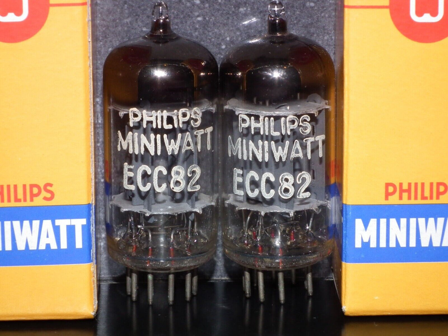 Matched Pair 12AU7 Philips ECC82 Long Anodes 17mm CrossFoil D Getter k63 1957 MP