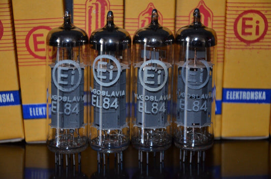 EL84 6BQ5 EI Yugoslavia - NOS platinum matched pair (Philips Mullard licence)
