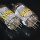 12AU7A Sylvania ECC82 NOS NIB platinum matched pair Long Plates Big O Getter Yel