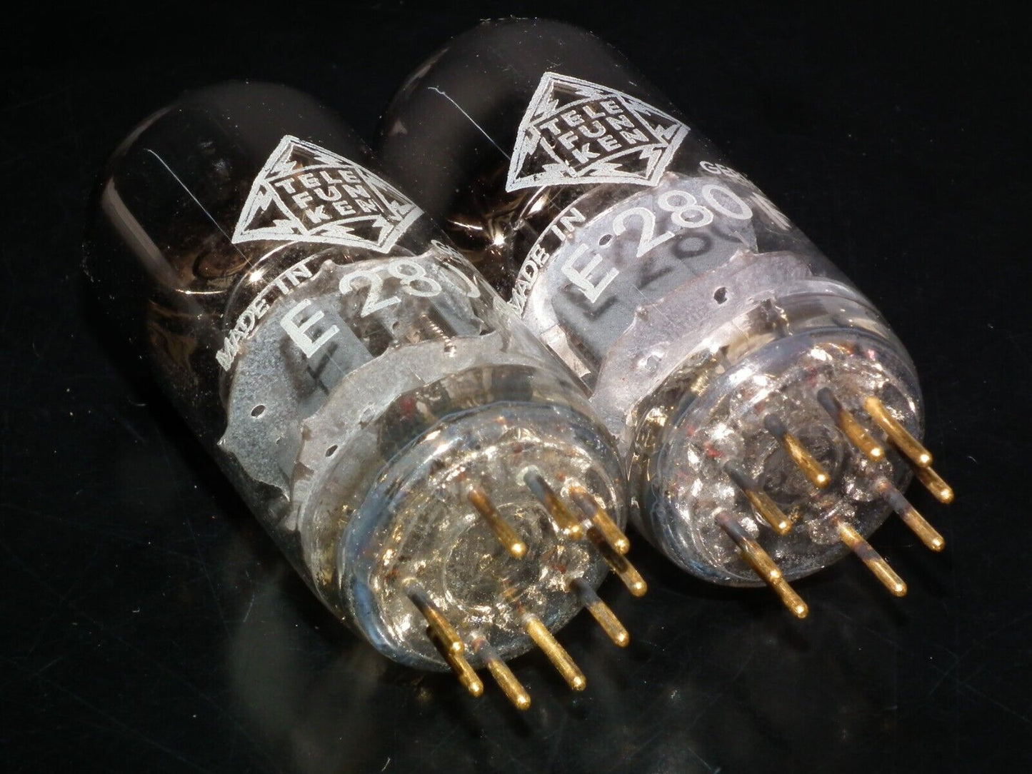 Matched Pair E280F Telefunken 7722 Used, tested NOS. Gold pins