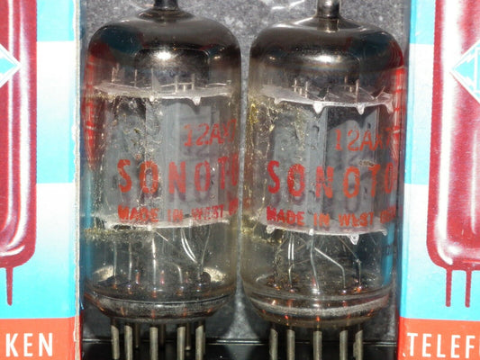 ECC83 Telefunken 12AX7 Matched pair Used Tested 85-90%, SONOTONE Diamond Bottom