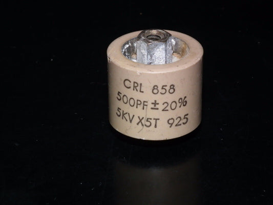 NOS HV Doorknob Capacitor CRL 858 - 500pF 5KV for transmitters and linear amp