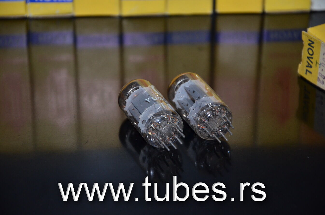 Matched Pair ECC82 12AU7 EI Yugoslavia Telefunken Long Smooth Plates 17mm NIB