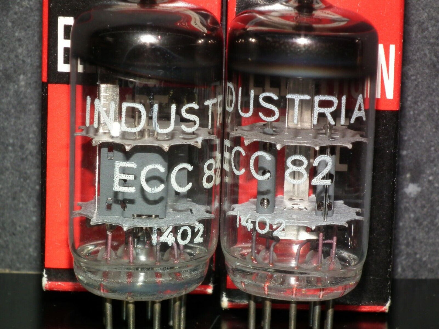 ECC82 12AU7 Standard Brand Industrial NOS NIB Platinum Matched Pair from 60s