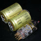 Two vintage NOS capacitors 20uF 250V ICAR Condensatore Elettrolitico Giallo