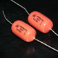 Two polystyrene capacitors 46000pF 0.046uF 250V ISKRA SIEMENS 1974 HI End Tube