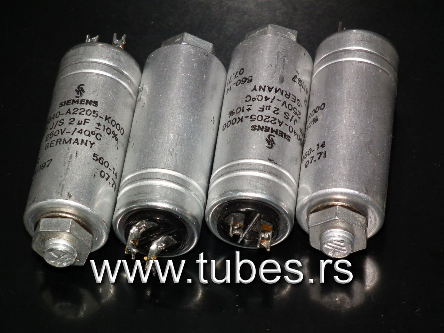 Two vintage Siemens PIO capacitors 2.0 uF / 250V Klangfilm tube audio