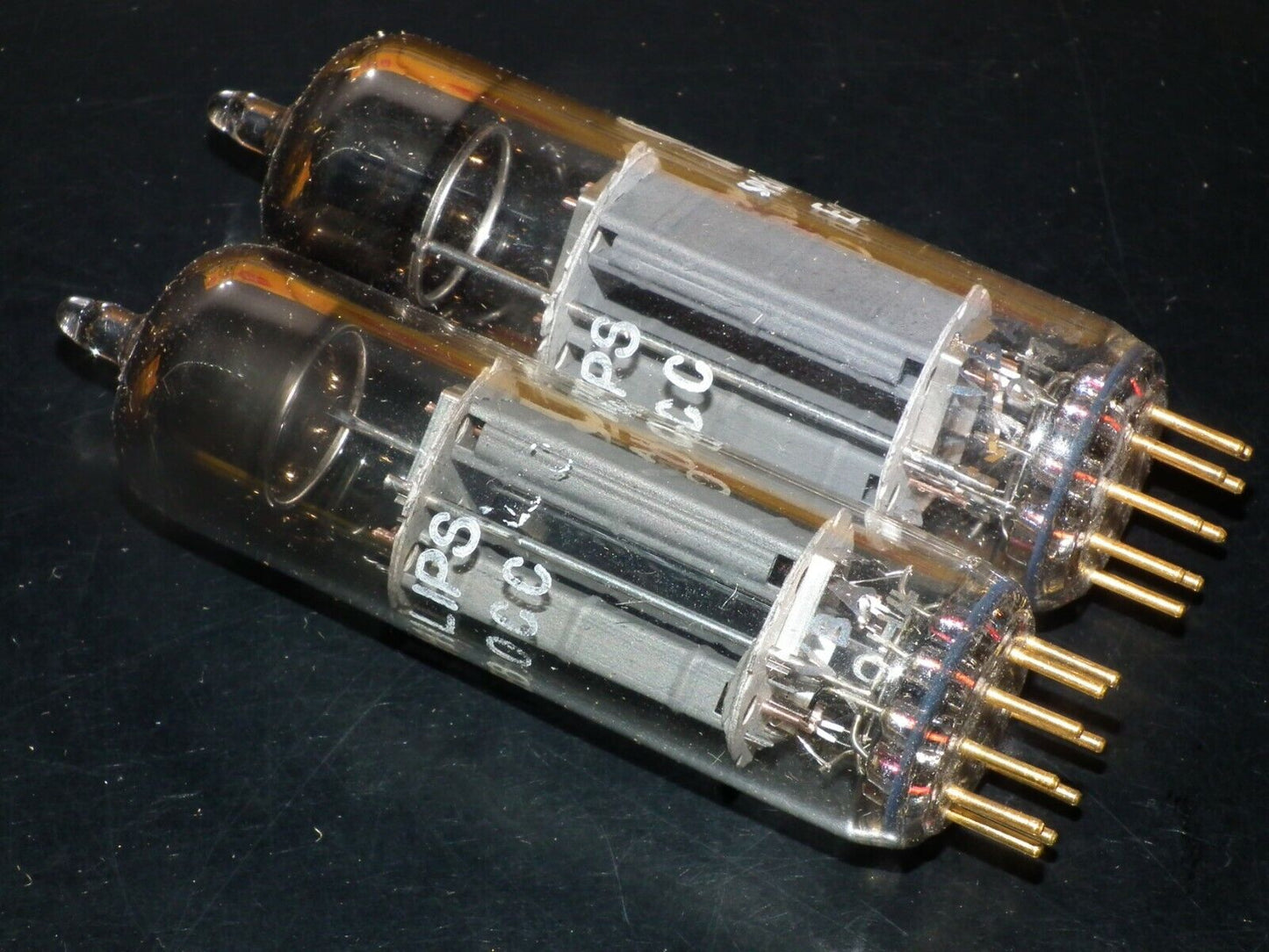 Philips E80CC 6085 Platinum Matched pair NOS Made in Holland Heerlen plant Gold
