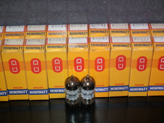 One (1 pcs) Philips ECC81 (12AT7) NOS NIB Tk2 Big Ring Getter 1963