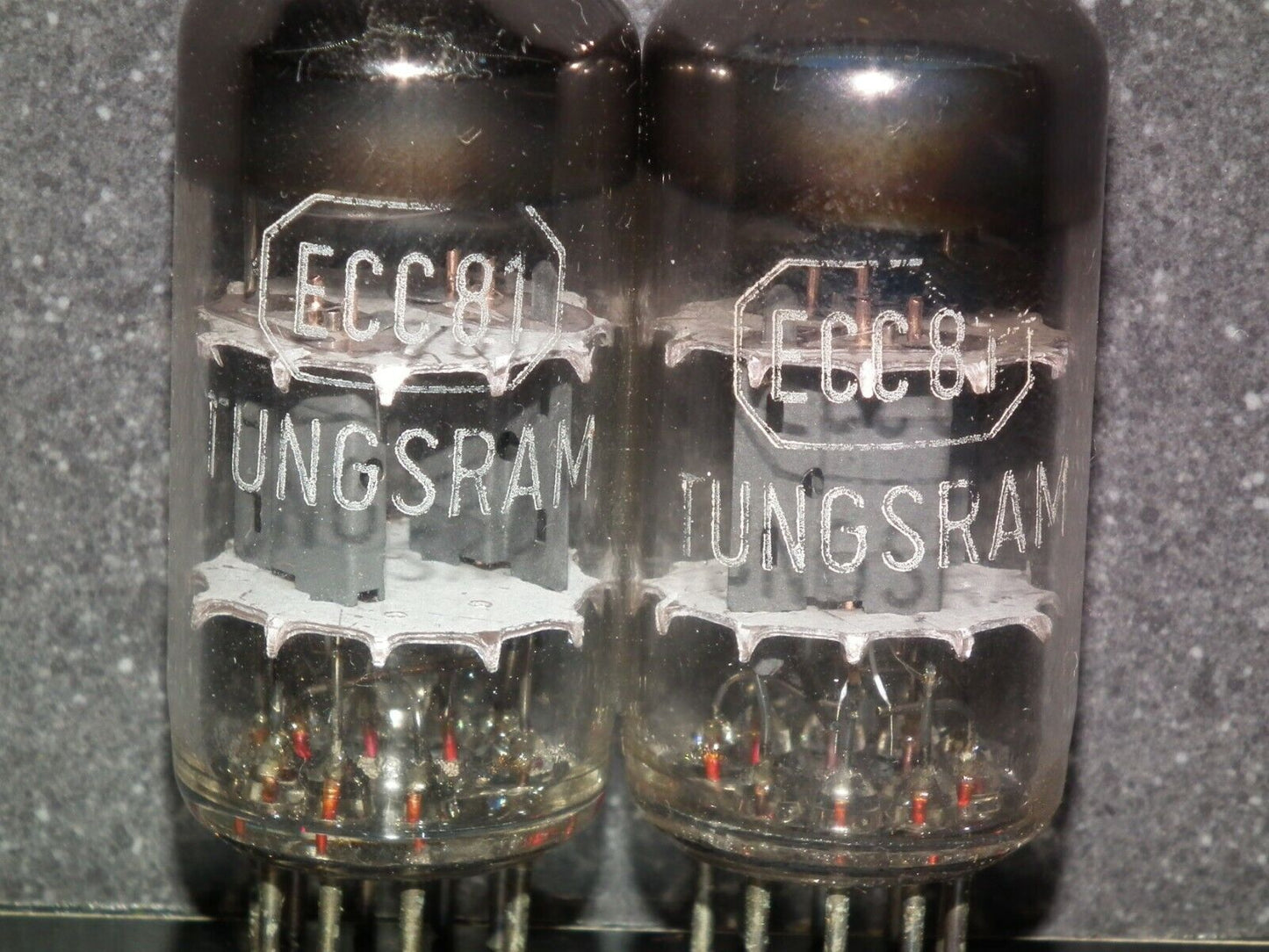 Matched Pair ECC81 12AT7 Siemens old type rebranded Tungsram, white logo (Used)