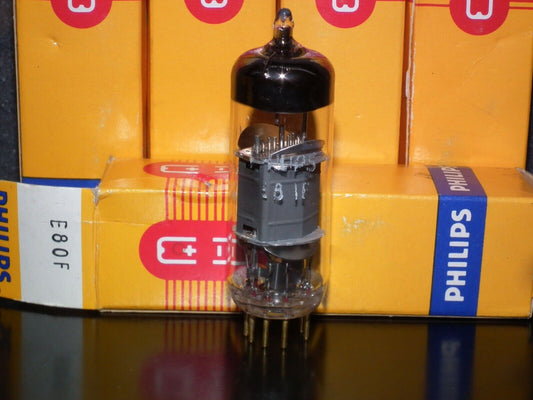 E80F Mullard 6084 rebranded Philips NOS NIB EF86 sub Mitcham plant 1961