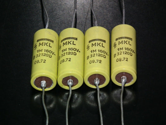 Four 4 NOS vintage Siemens MKL Capacitors 1mfd 160V Klangfilm 1u/160V W. Germany