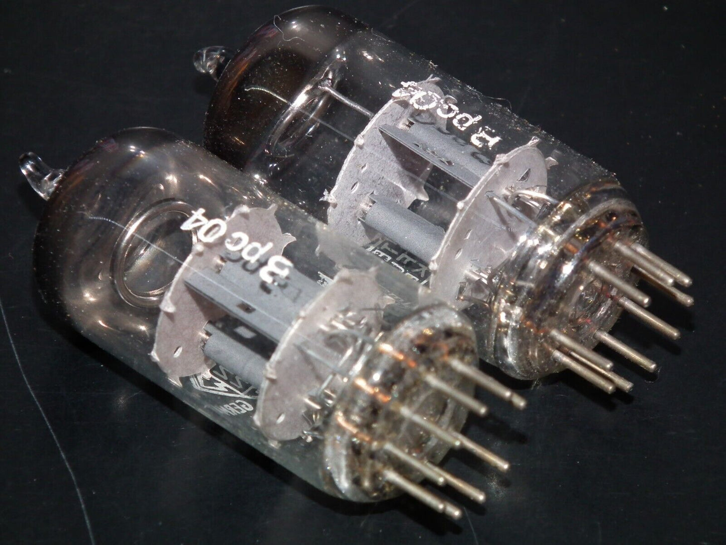 NOS Matched Pair ECC81 Telefunken 12AT7 Diamond Bottom Same Codes West Germany