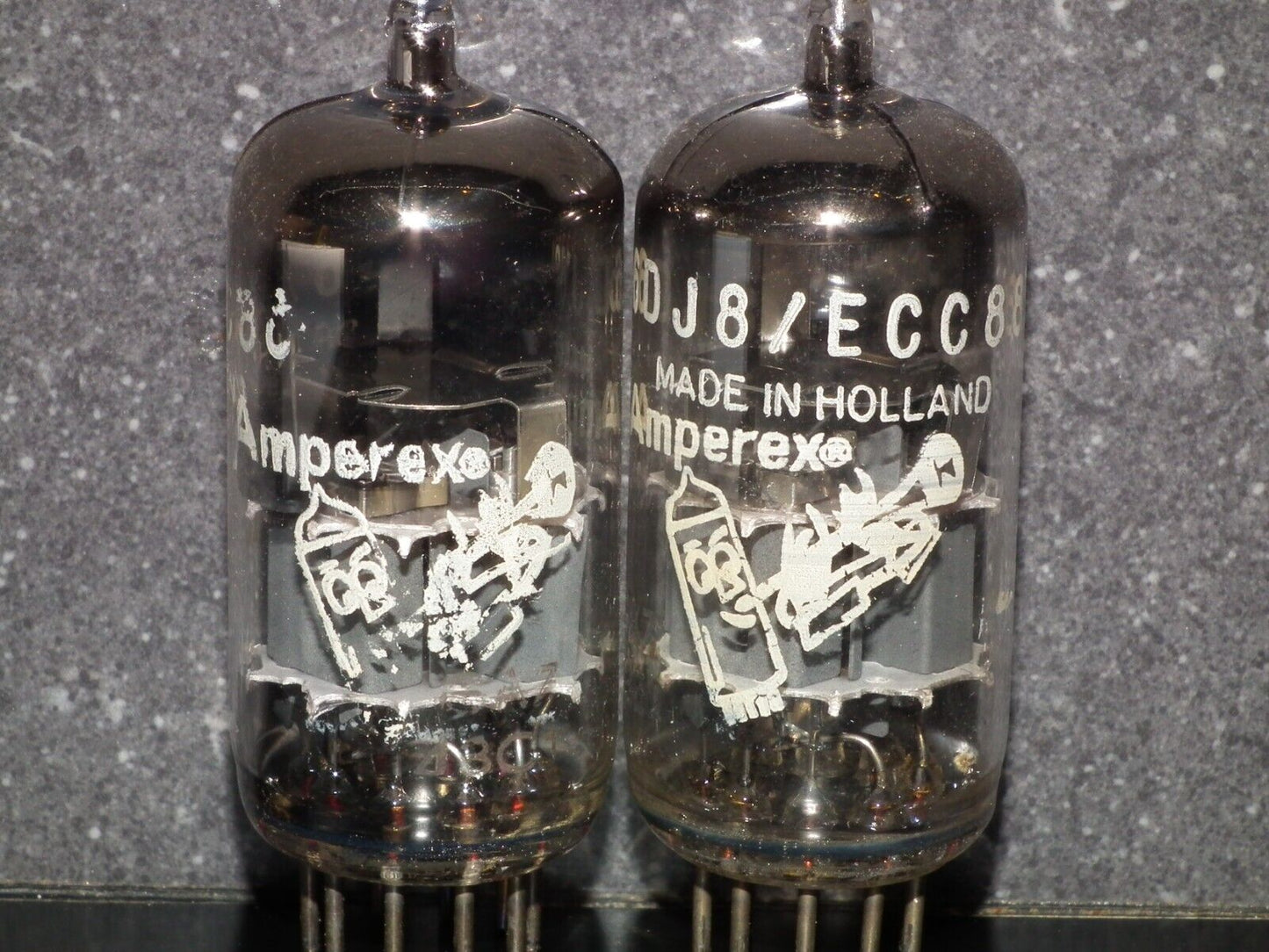 6DJ8 ECC88 Amperex Holland Matched Pair Used Tested 100% Dual Stage Getter