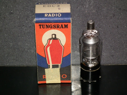 Tungsram EBC3 NOS NIB - RARE MESH PLATE radio receiver tube