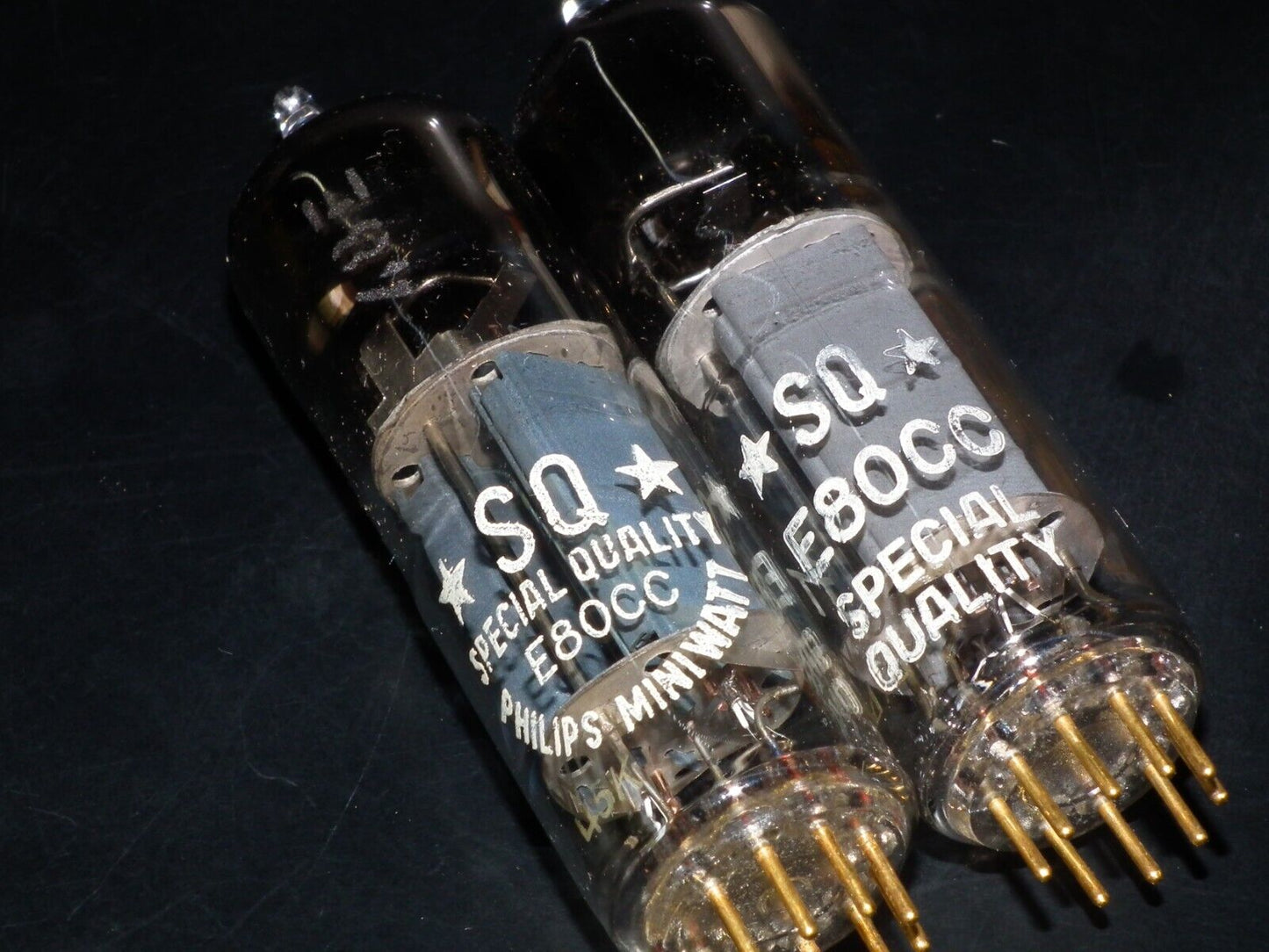 Philips E80CC 6085 Matched pair (Rare FOIL D Getter, PINCHED WAIST!) NOS NIB