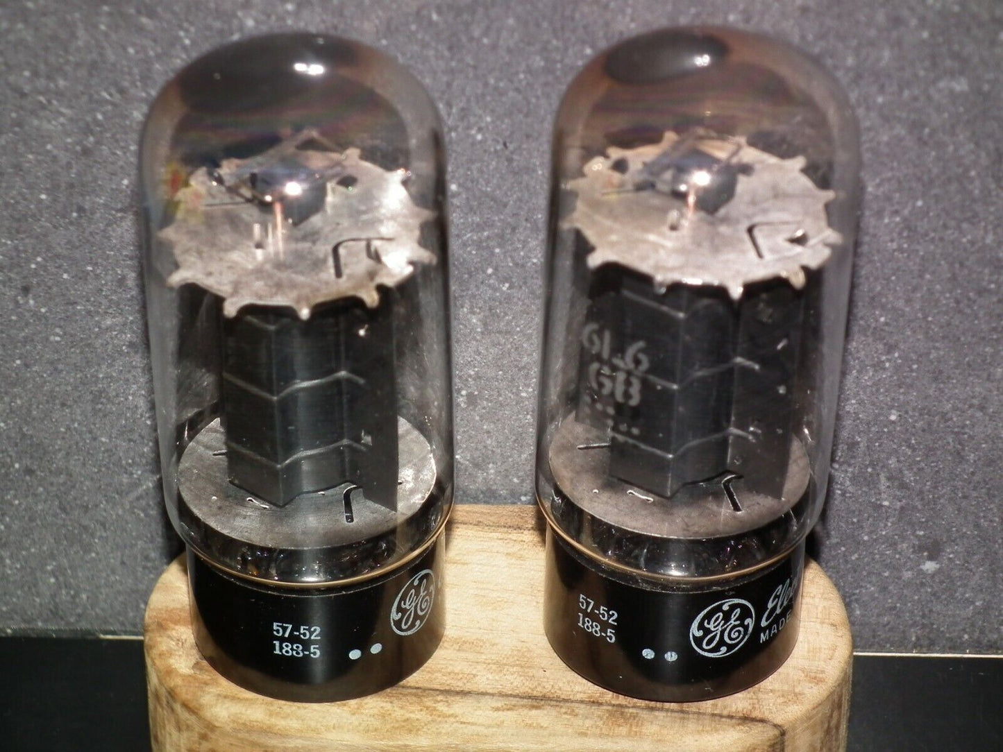 6L6GB GE Pair, Made in US in 1957, top square getter, used, tested 85%