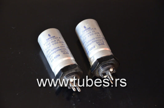 Two vintage Siemens electrolytic capacitors 500uF / 35V Klangfilm West Germany