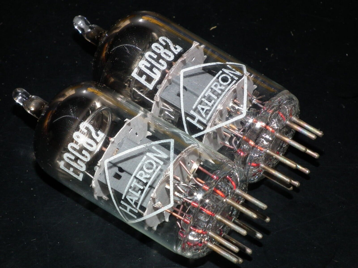 Platinum Matched Pair ECC82 Haltron London 12AU7 NOS NIB Balanced sections
