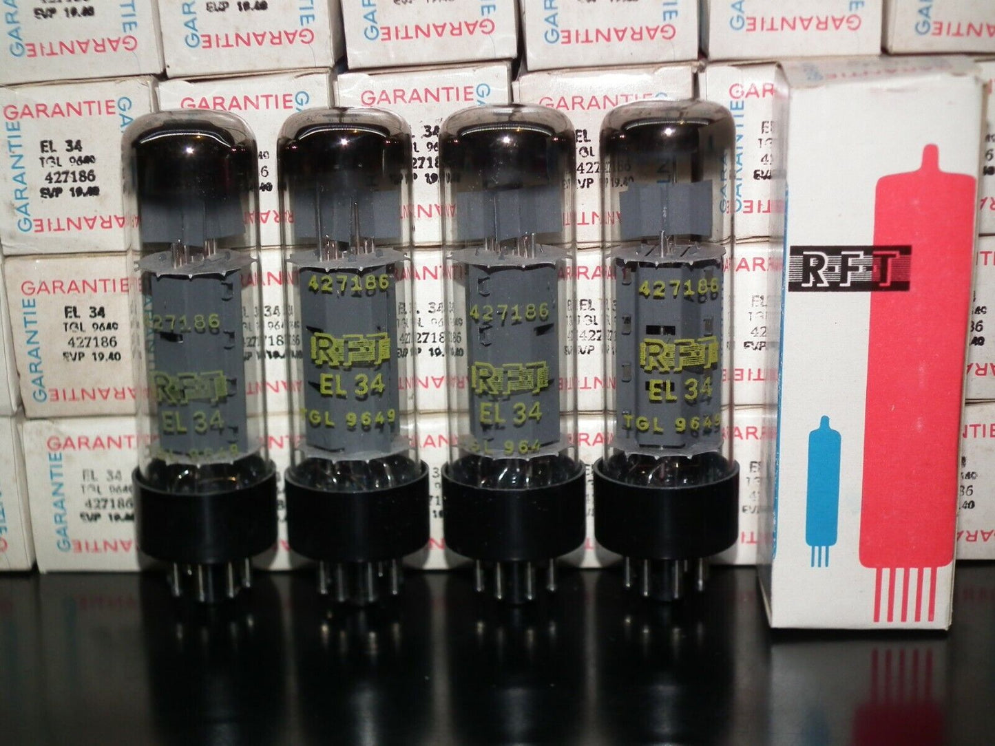 EL34 6CA7 RFT Germany NOS NIB Platinum Matched Quad