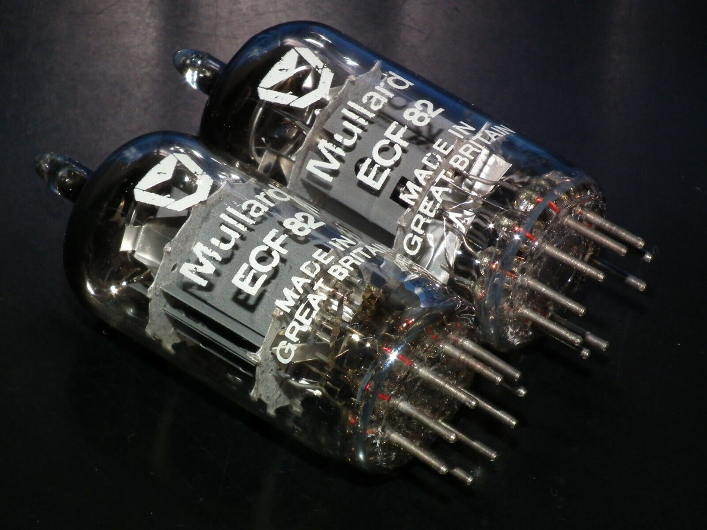 Platinum matched pair (2 tubes) ECF82 / 6GH8A / 6U8 Mullard made back in 70s.