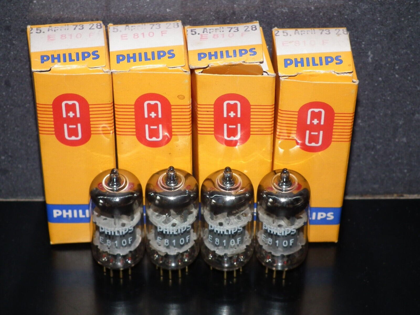 Matched Pair Philips E810F 7788 NOS NIB Gold pin Heerlen Holland 1973 Low Noise