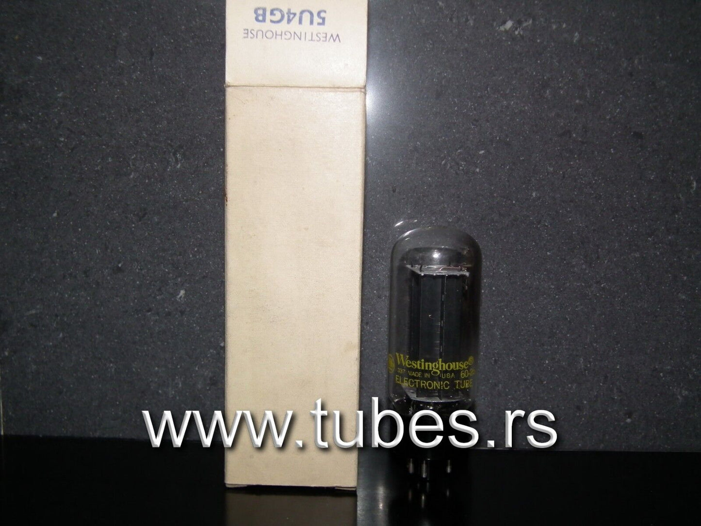 5U4GB Westinghouse VT-244 NOS NIB black plates, carbonized nickel