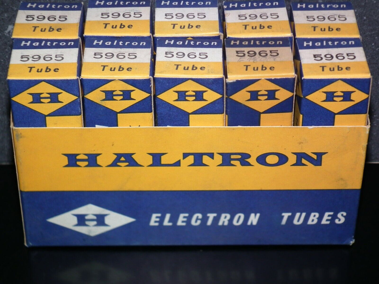 5965 Haltron E180CC 7062 NOS NIB Platinum matched pair, early 60s made in UK
