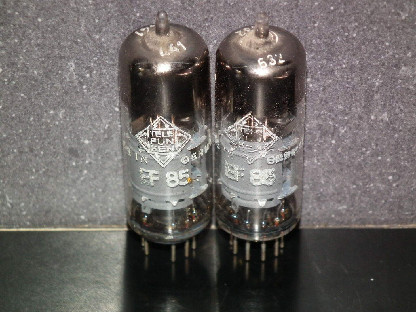 Two (2 pcs) EF85 Telefunken 6BY7 Used Tested Made in West Germany