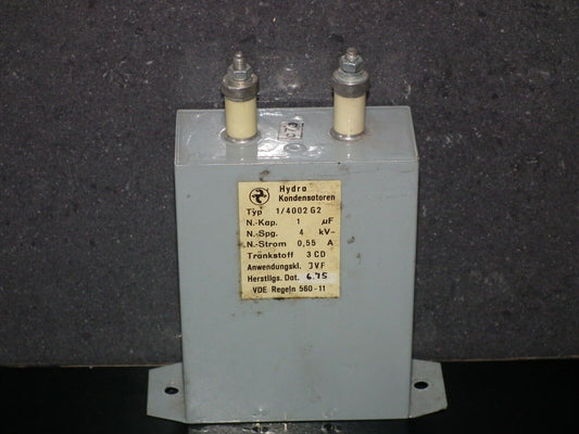 Hydra Berlin PIO capacitor 1u 4000V Made in West Germany in 1975 1mfd 4kV