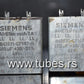 Two vintage Siemens electrolytic capacitors 500uF/35V Klangfilm Al-Elko rauh IA
