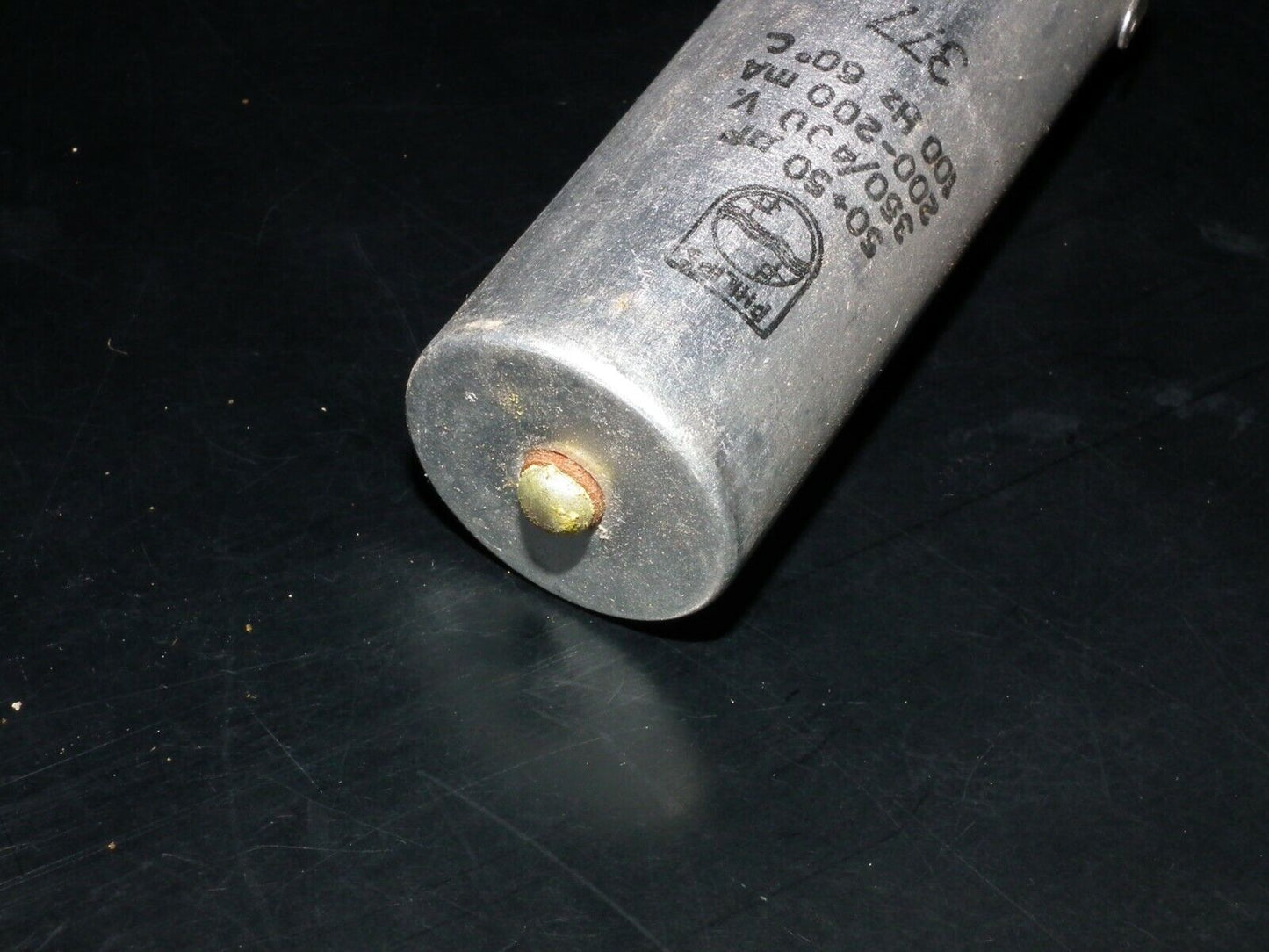 NOS vintage Philips electrolytic can capacitor 50 + 50 mfd 400V made back in 60s