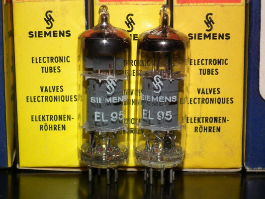EL95 6DL5 Siemens & Halske Munich platinum matched pair (2 tubes) NOS NIB