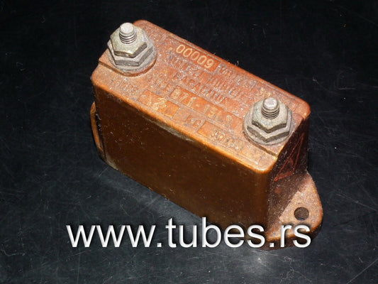 One vintage MICA capacitor 0.0001mfd 3000V Cornell Dubilier USA 100pf 3KV