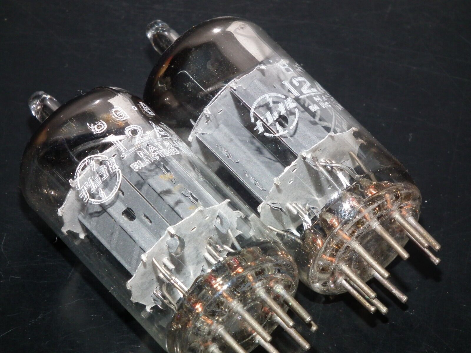 one rare pair RT 12AX7S ECC83 code FRS, tested strong like one rare pair RT 12AX7S ECC83 code FRS, tested strong like