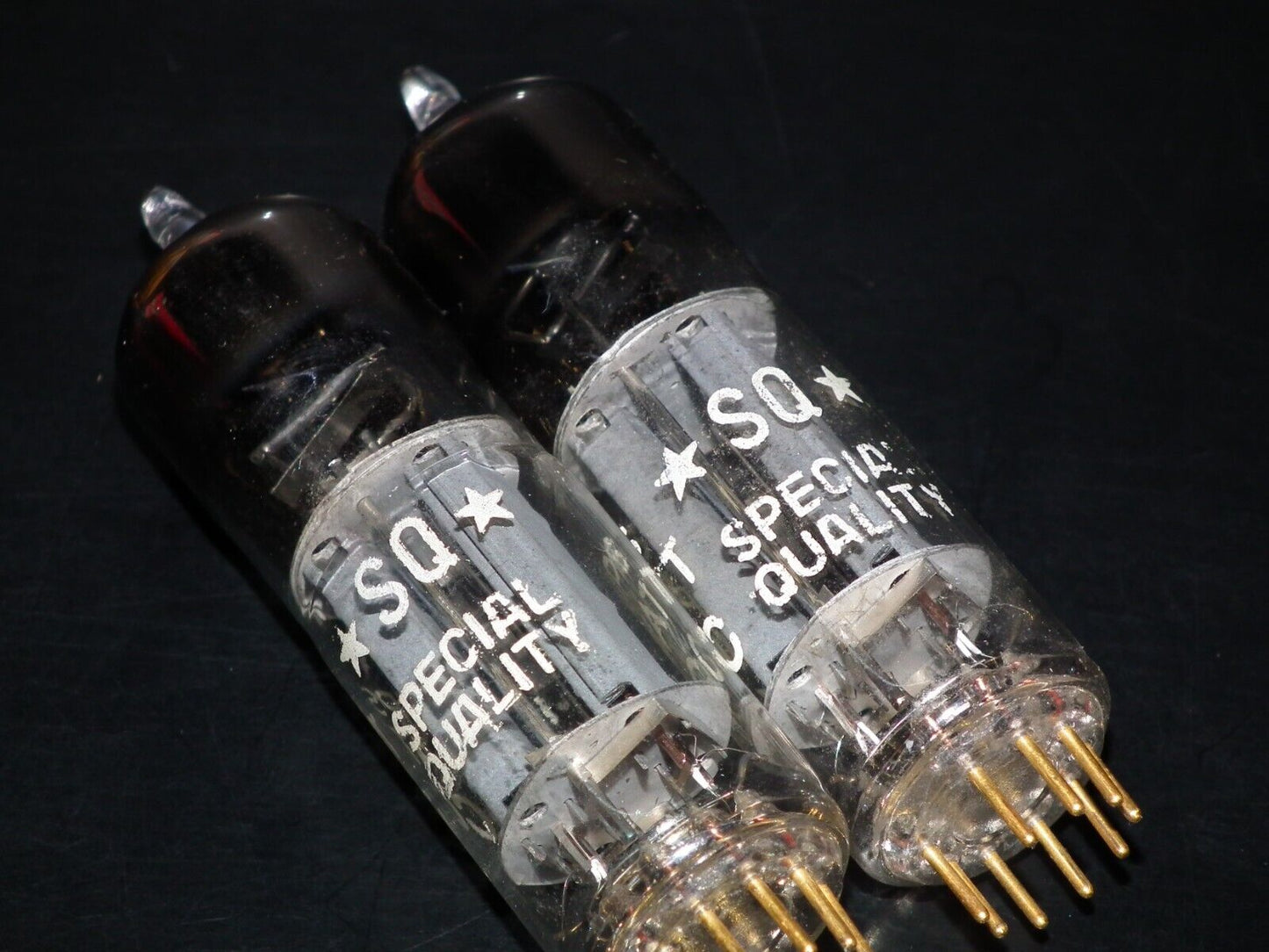 Philips E80CC 6085 Matched pair (Rare FOIL D Getter, PINCHED WAIST!) Tested NOS