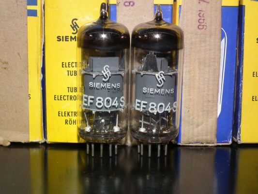 EF804S Telefunken NOS Platinum Matched Pair Low Noise Diamond Bottom Siemens