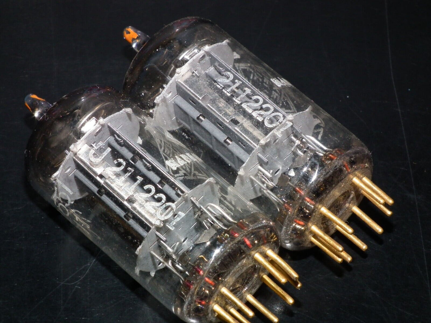 Platinum Matched Pair 6211 Telefunken ~ECC82 Tested NOS DB Gold Pins Same codes