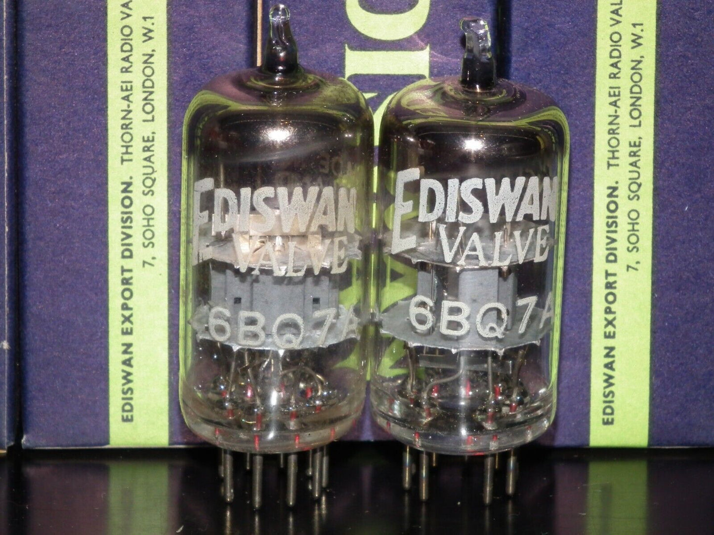 Platinum matched pair (2 tubes) 6BQ7A Ediswan Made in UK NOS NIB