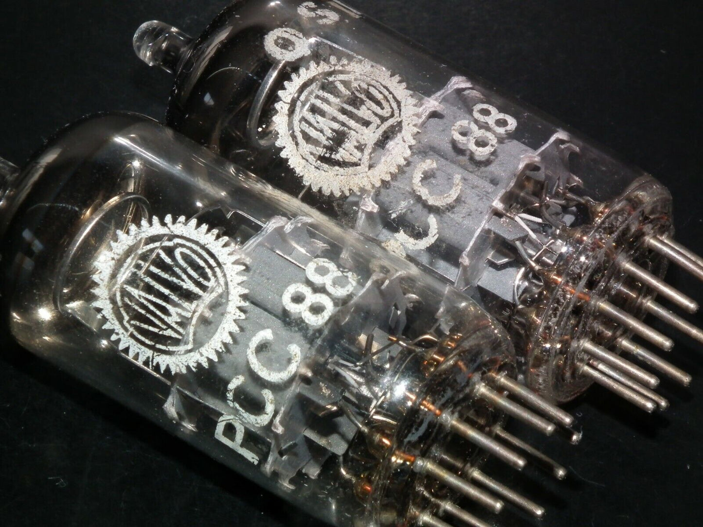 Matched pair PCC88 Valvo 7DJ8 GRAY SHIELD DUAL STAGE GETTER Used tested OK